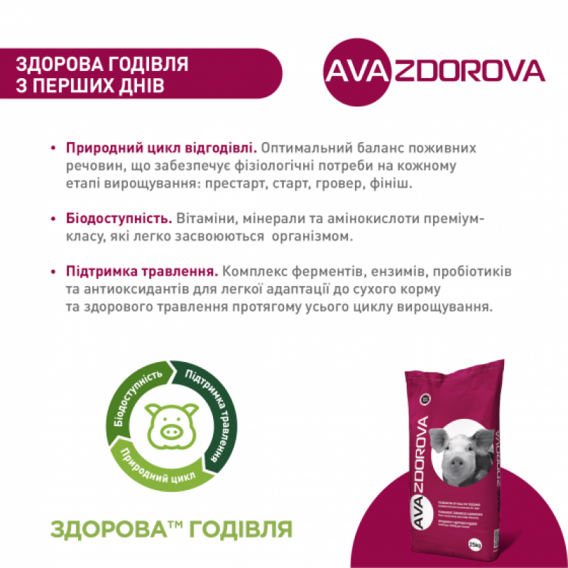 AVA ZDOROVA Лакто 20% - БМВД для лактирующих свиноматок.